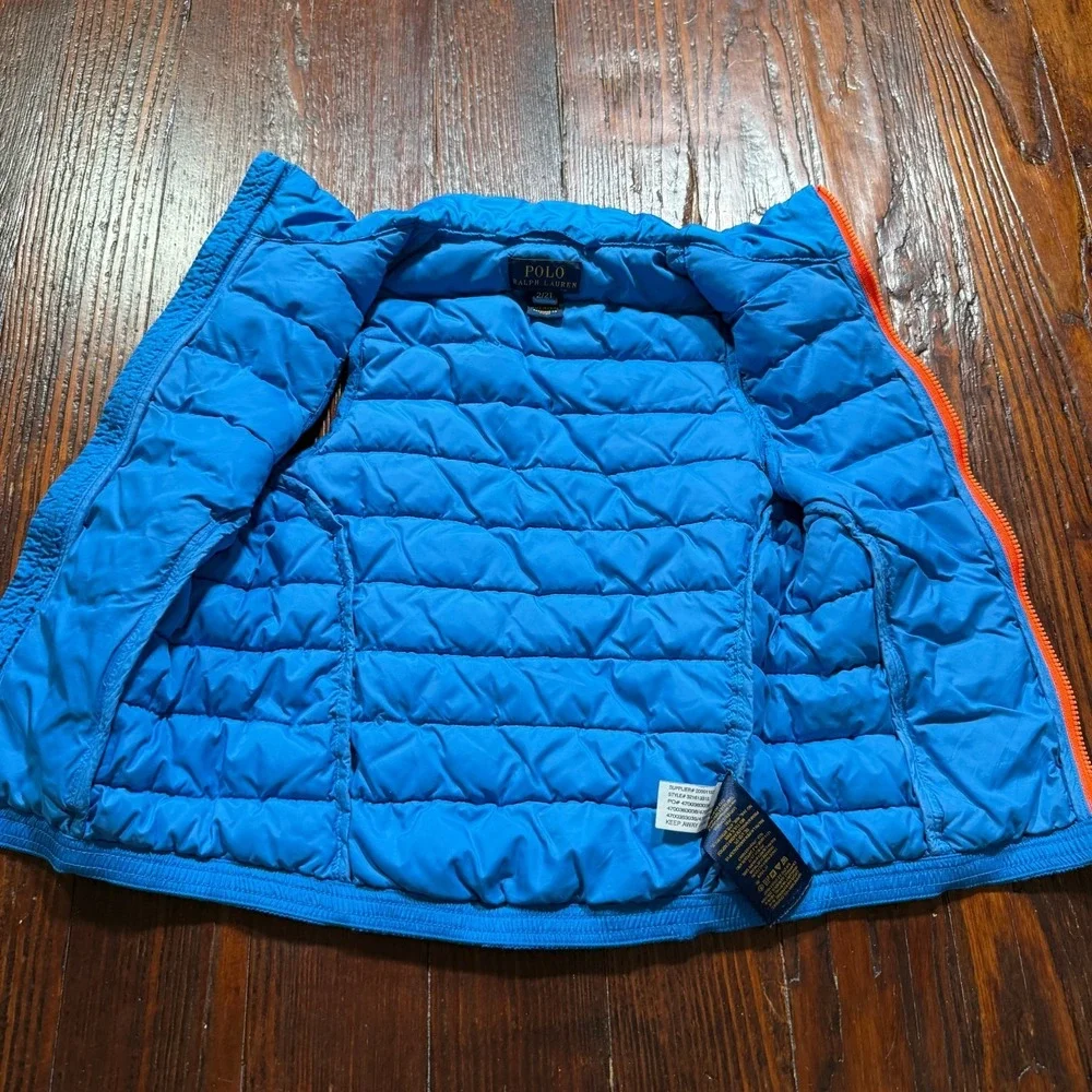 Polo Ralph‎ Lauren Puffer Vest Toddler  Size 2T Blue Orange Accents *READ*